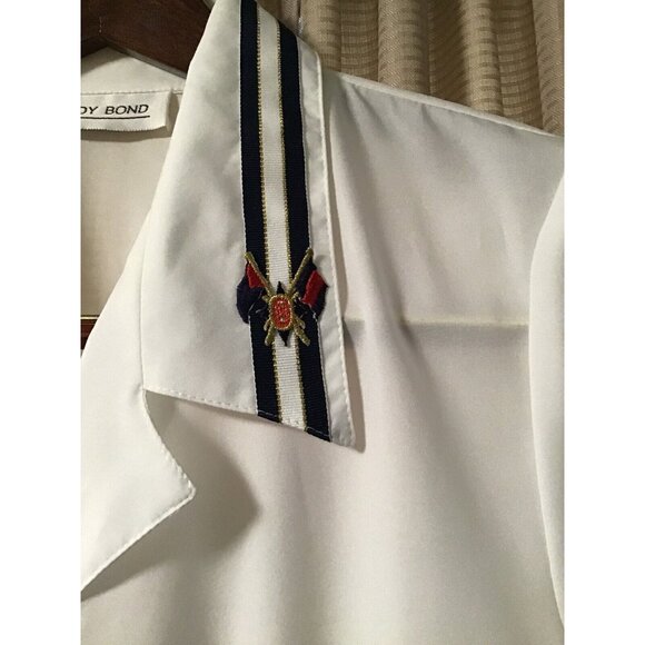 Vintage Nautical Sailor Blouse Embroidered Crest Boat Shirt Women's M - Picture 2 of 4